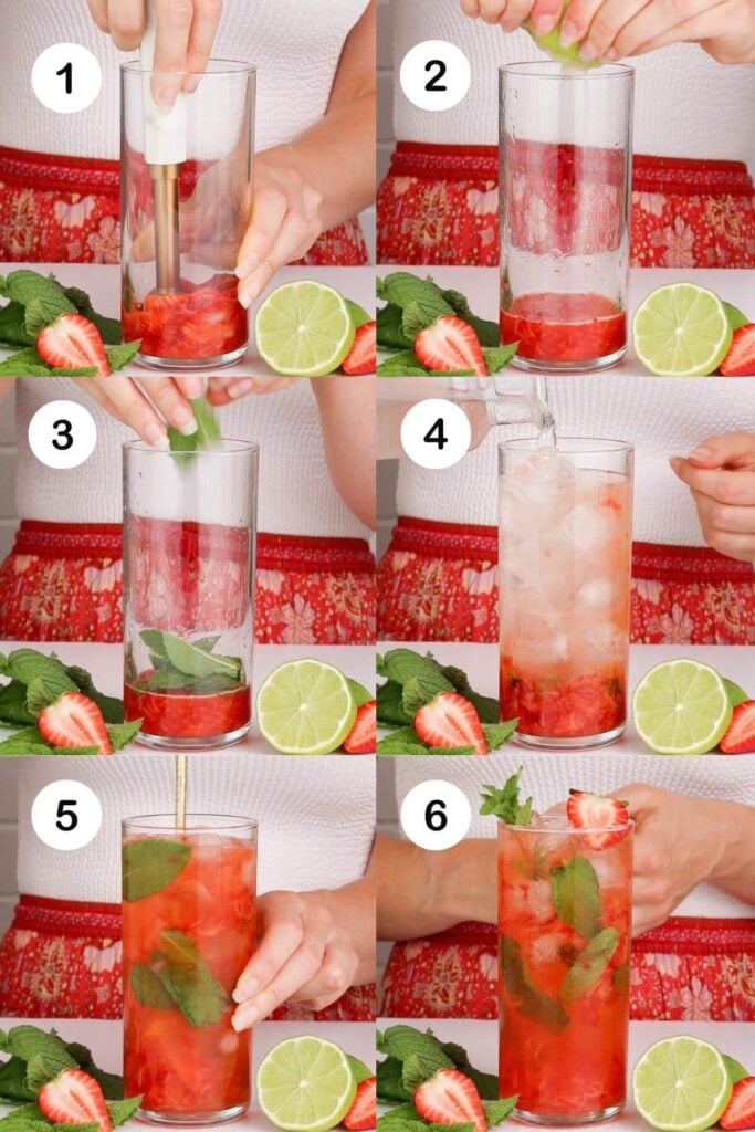 Strawberry Mojito Recipe (Cocktail or Mocktail) - Striped Spatula