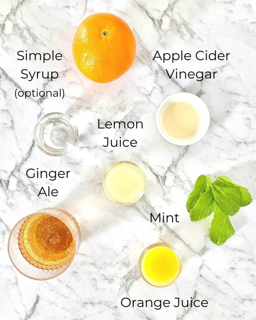 lista de ingredientes de cóctel sin alcohol de naranja