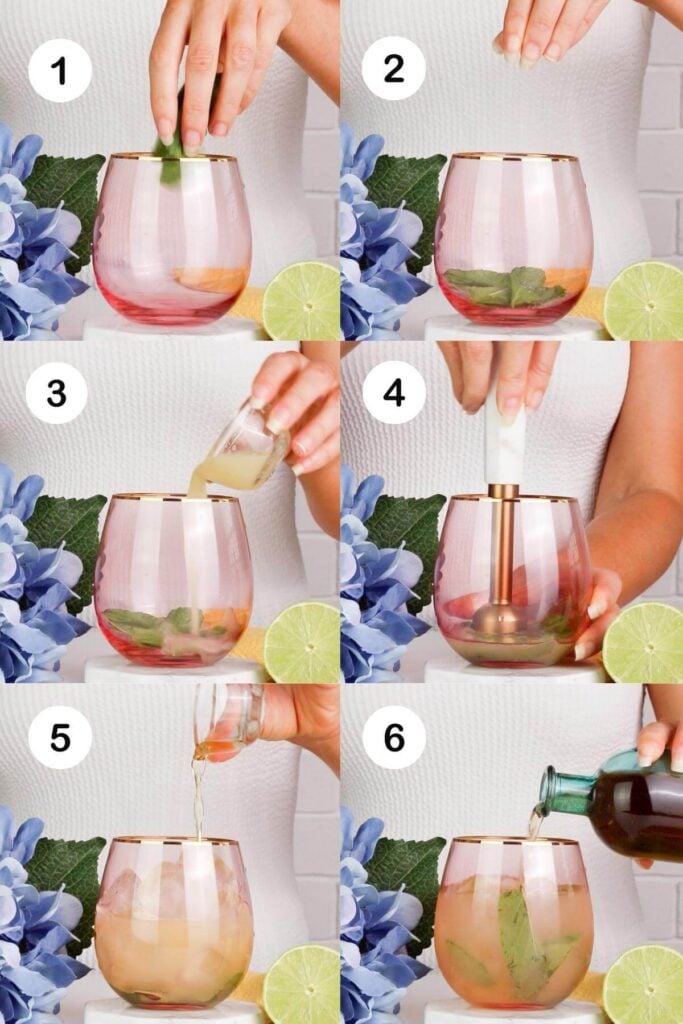 6 step by step process shots of the recipe