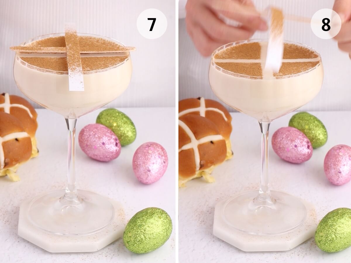 how to make a mocktail that tastes like hot cross buns steps 7 and 8.