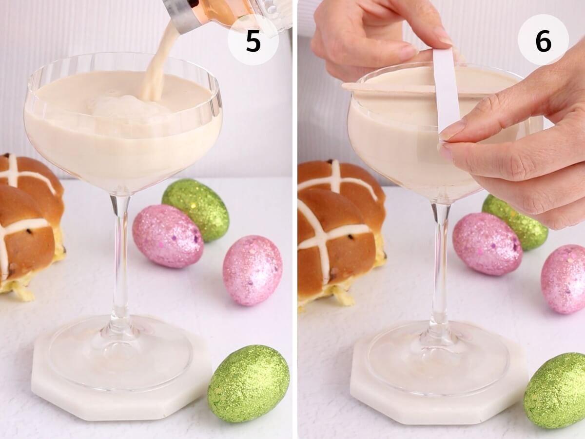 steps 5 and 6 of how to make a mocktail for Easter
