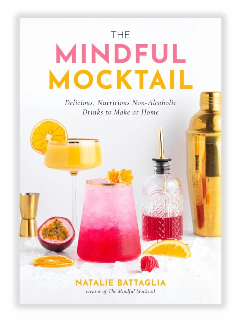 front cover of The Mindful Mocktail recipe book on a white background.
