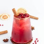 square image of pomegranate cinnamon mocktails