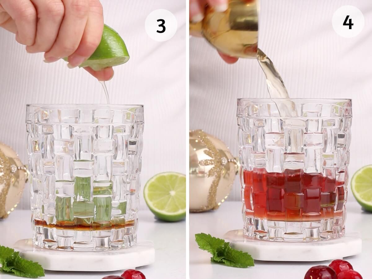 steps 3 and 4 for mocktail holidays drinks.