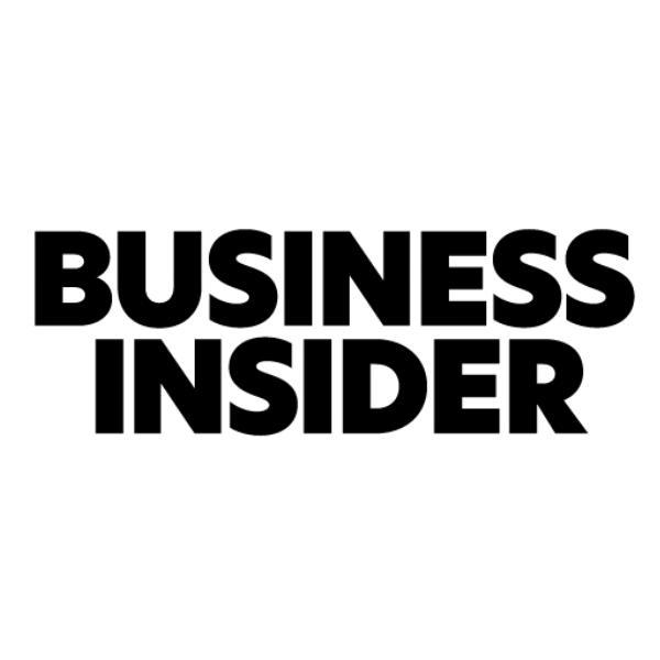 Black and white logo with the words Business Insider in bold, uppercase letters, stacked vertically.
